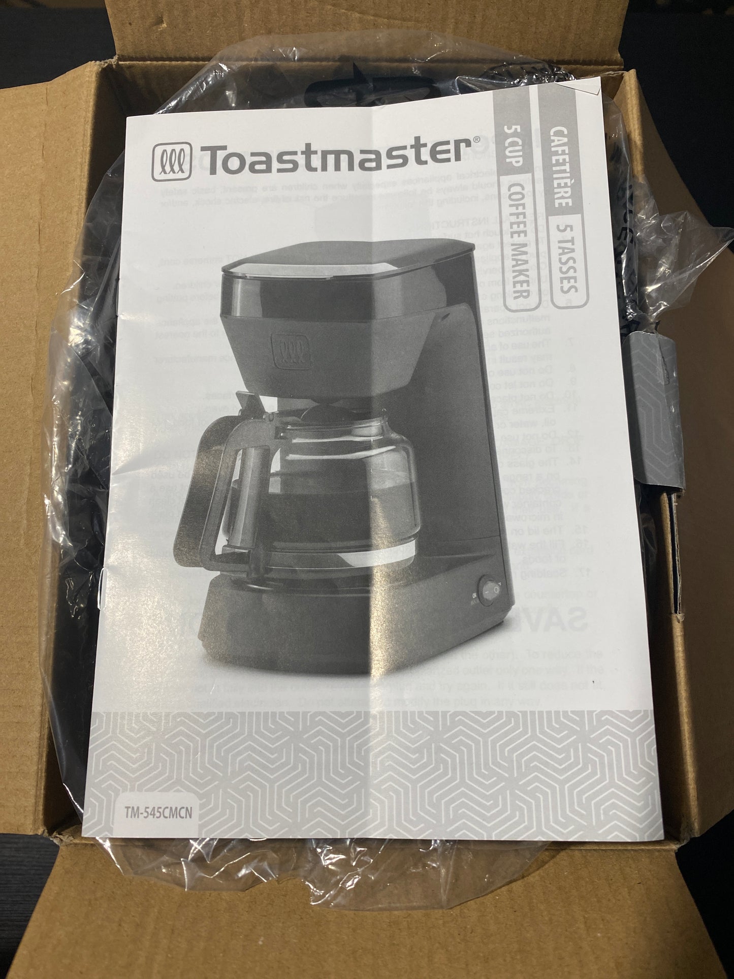 Toastmaster 5 Cup Coffee Maker, 5 Cup Switch Coffee Maker