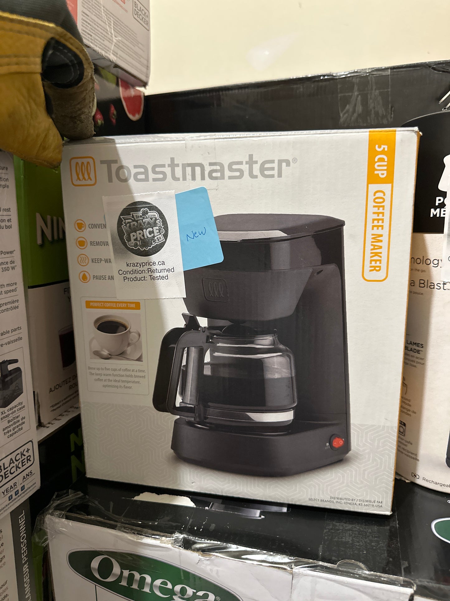 Toastmaster 5 Cup Coffee Maker, 5 Cup Switch Coffee Maker