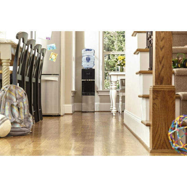 Primo Deluxe Top Load Bottled Water Dispenser, Stainless Steel, Dispenses piping hot, icy cold, and room temperature water