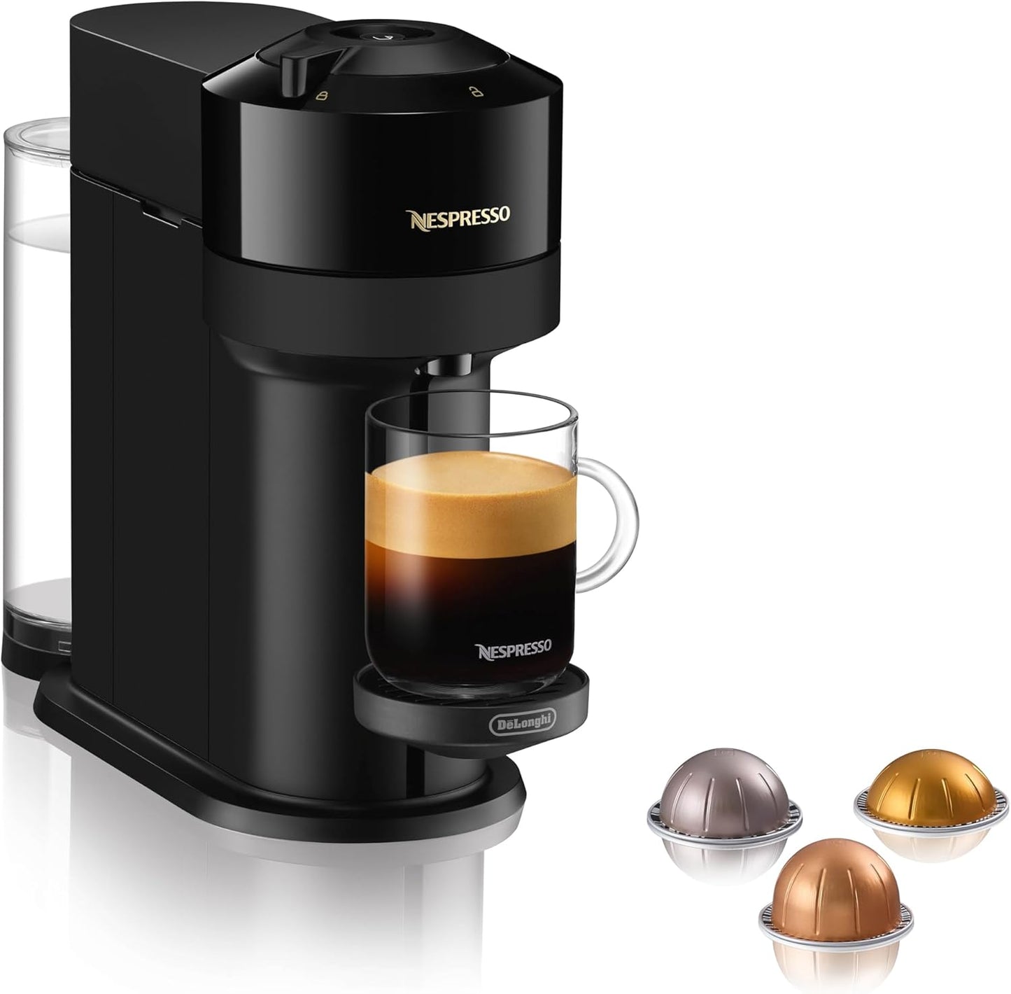 Nespresso Vertuo Next Coffee and Espresso Machine by De'Longhi, Glossy Black