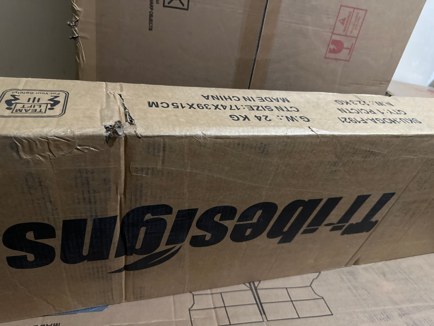 63-Inch Console Table, Wood Farmhouse Entryway Table with Arch Brace - Returned