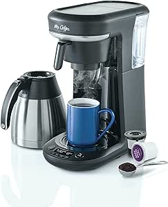 Mr. Coffee Pod 10 Cup Space Saving Coffee Maker for Single Serve or KrazyPrice