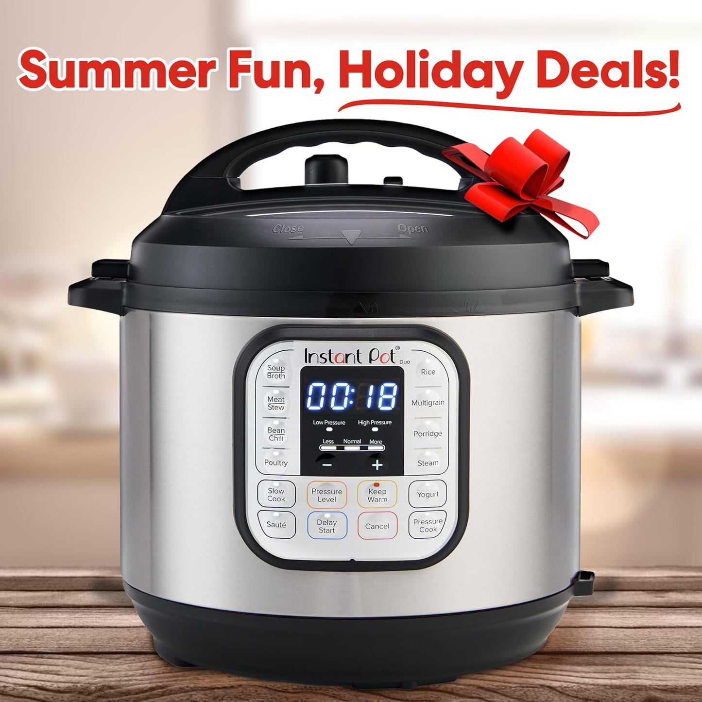 Instant Pot Duo 7-in-1 Electric Pressure Cooker, 8 Quarts, Slow Cooker, Rice Cooker, Steamer