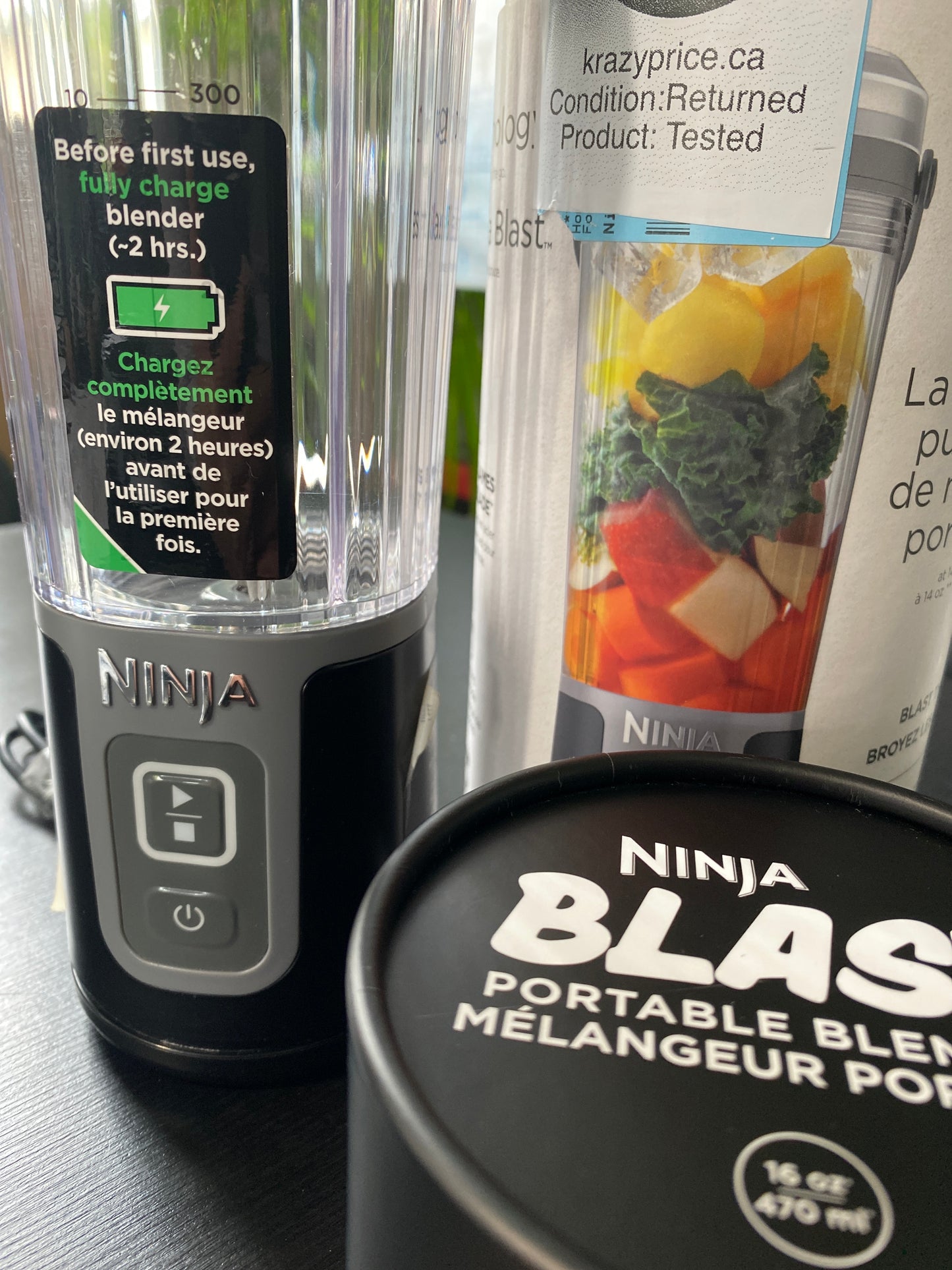 Ninja Blast 16 oz. Portable Blender with Leak Proof Lid and Easy Sip Spout, Black, BC100BKC, USB-C Rechargable