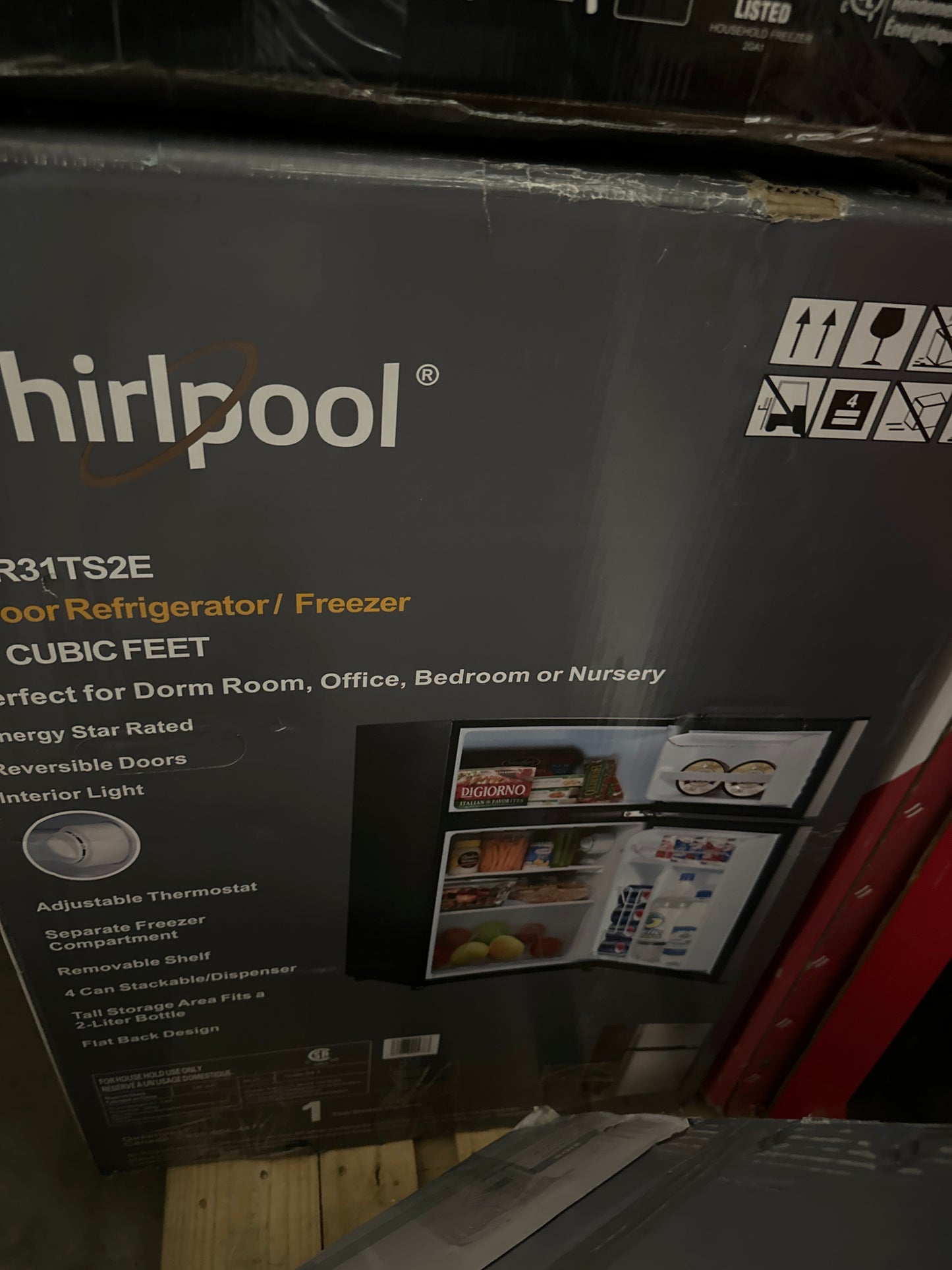Whirlpool 3.1 cu ft Two Door Fridge