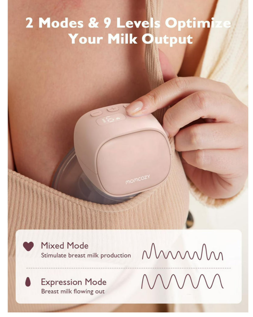 Momcozy Hands Free Breast Pump S9 Pro pink Updated
