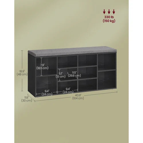 10 Pair Shoe Storage Bench
