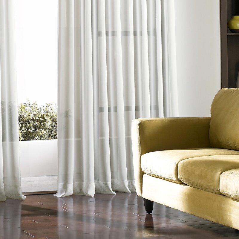 Mannino Solid Sheer Rod Pocket Single Curtain Panel