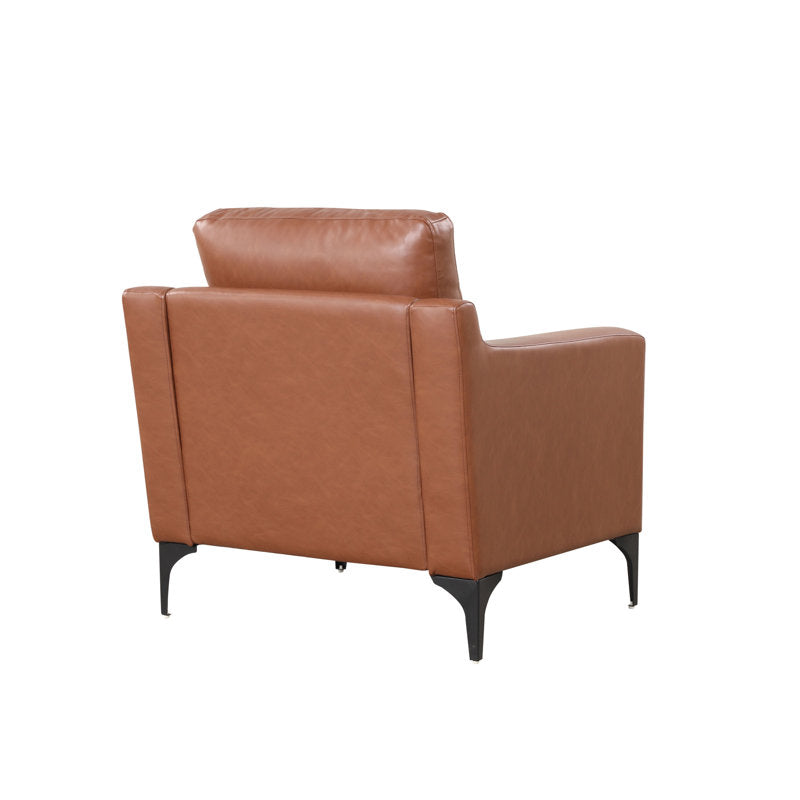 Turner 33.5" Square Arm Faux Leather Armchair