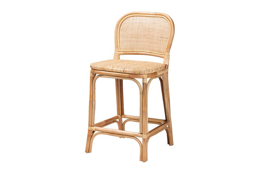 Baxton Studio Abdulbari Rattan Counter Stool - New