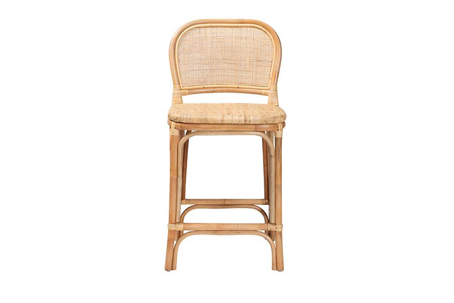 Baxton Studio Abdulbari Rattan Counter Stool - New