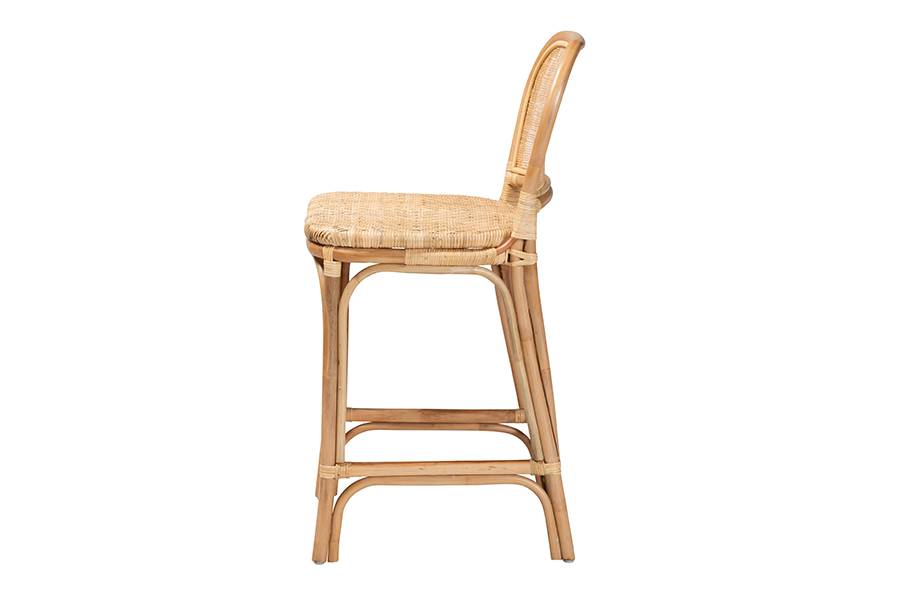 Baxton Studio Abdulbari Rattan Counter Stool - New