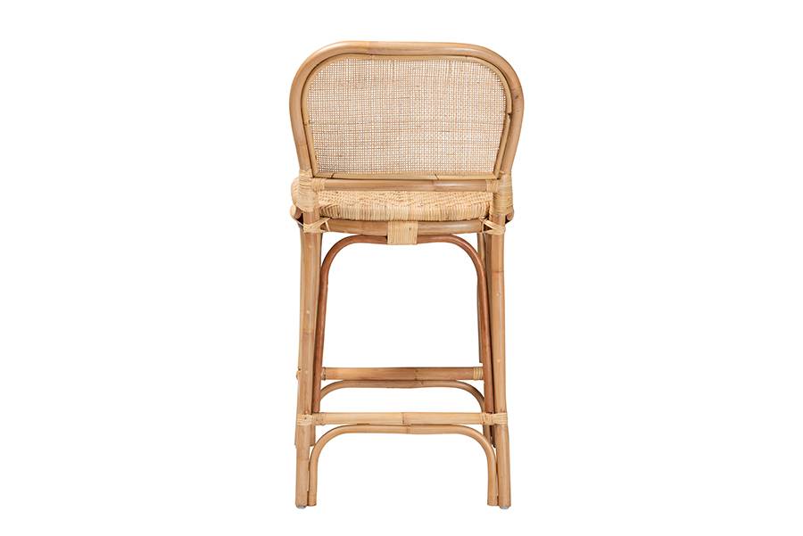 Baxton Studio Abdulbari Rattan Counter Stool - New