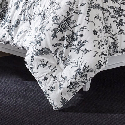 Amberley Floral 100% Cotton Bonus Comforter Queen Set includes Shams and Decorative Pillows
