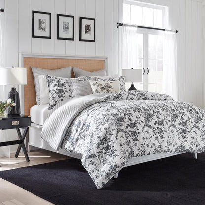 Amberley Floral 100% Cotton Bonus Comforter Queen Set includes Shams and Decorative Pillows